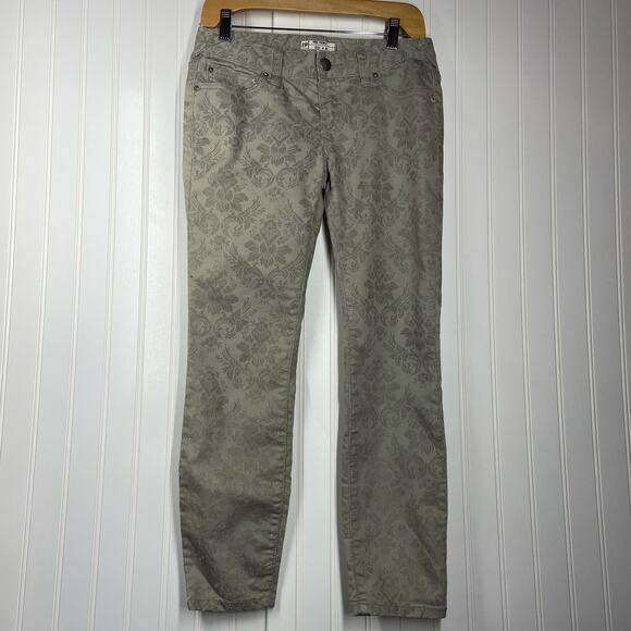 Free People Women’s Gray Straight Leg Floral Pants Size 26 - Picture 1 of 7